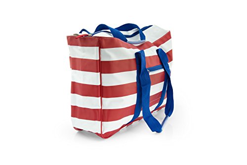 Große XL Strandtasche von Kiras mit verschließbaren Taschen – Multifunktionale Badetasche, auch ideal als Shopper oder Einkaufstasche - 3