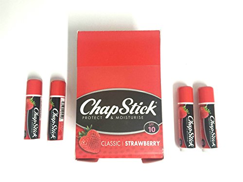 3 CHAPSTICK LIP BALM CLASSIC STRAWBERRY FLAVOUR LIP CARE