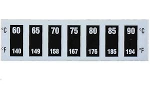 RS PRO Temperaturmessstreifen 60°C / 90°C 2 Messbereiche Horizontal, L. 12.5mm, B. 45mm Umkehrbar, Packung a 10 Stück