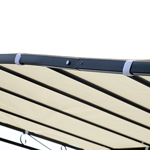 Outsunny® Pergola Gartenpavillon Pavillon Überdachung Zelt Metall Creme 297x297cm - 5