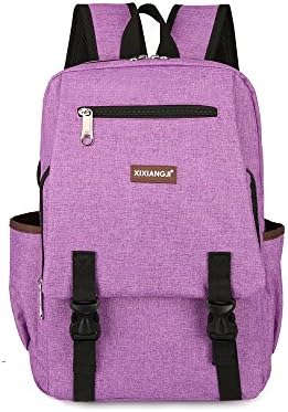 Evay 14 inch Laptop Notebook Backpack for Teenage Boy and Girl Vintage Style University Senior School Bag Casual Daypack Backpack Purple