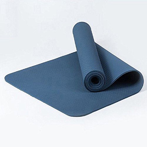 MaxYoga Esterilla para Yoga Pilates Gimnasia de material ecológico TPE. Yoga Mats Esterilla Antideslizante y ligero de 6mm de grosor, tamaño 183cm x 61cm. - Azul(un solo color)