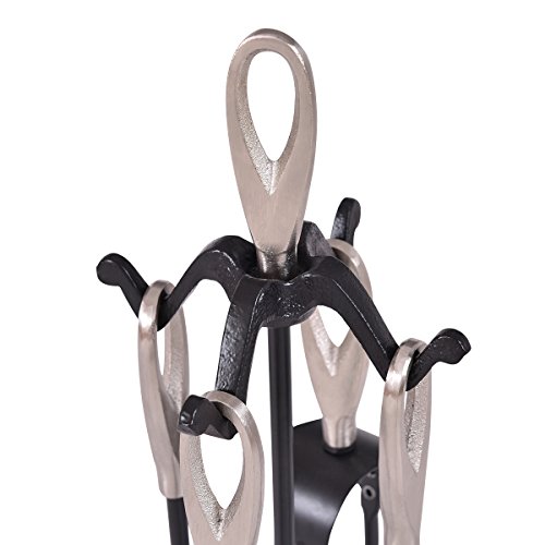 Costway 5 Piece Fire Tools Set Iron Fireplace Fireside Companion