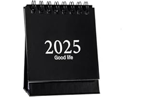 croselyu Desktop Calendar 2024 Simple Solid Color Cartoon Mini Calendar Creative Desktop Decoration Portable Small Desk Calendar Calendar,9.5x7.5cm (Black)