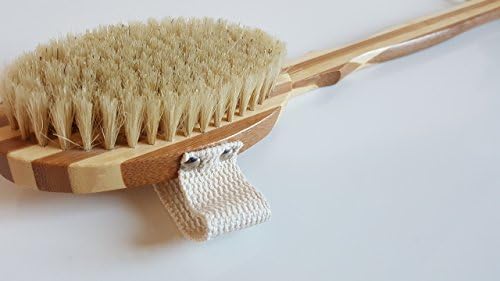 Chiku 100% Natural Bamboo Dry Body Brush - Natural bristles, Exfoliation, Blood Circulation, Detox, Reduce Cellulite &amp; Boost Lymphatic System - Radiant, soft more beautiful Skin