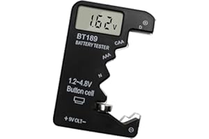 Heemol probador de baterías digital probador de baterías universal probador de baterías BT189 con pantalla probador de baterías para aaa, aa, c, 9v（negro）
