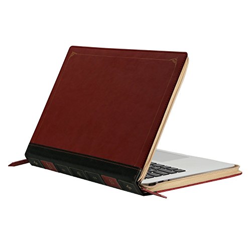 MOSISO MacBook Air 13 Sleeve Rei  verschluss  Hochwertige PU Leder Book Case Vintage Classic H  lle Tasche f  r MacBook Air 13 Zoll  A1466 A1369   Wei