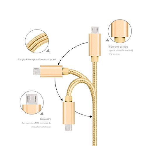 iMusi Micro USB Kabel für Android Smartphone Aufladen und Daten Transportieren High Speed [Syncwire & Ladekabel] – für Samsung Galaxy, HTC, Huawei, Sony, Nexus, Nokia, Kindle und mehr Gold - 4