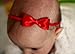 Baby Bow Headband, Small Satin Bow Handmade Headband, Baby to Adult Headband (Red)
