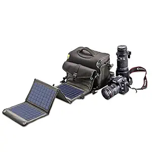 SARRVAD Solar Camera Bag (24W, Green/Yellow) USB Charging Port, Weatherproof Canvas