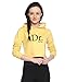Campus Sutra Yellow Womens Printed Crop Hoodie RS.689.00