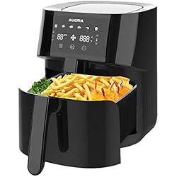 5.5L XL Friteuse sans huile,AUCMA friteuse à air chaude, 1500W, Écran Tactile LED, cuisson rapide, avec Minuteur et Température Réglable, Friteuse Électrique