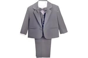 Lito Angels Completo Elegante per Bambino Bimbo Neonato Maschio, Smoking per Matrimonio Cerimonia, Blu Reale/Nero/Avorio/Bianco