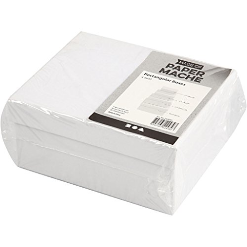 Rechteckige Geschenkkartons, Größe 5×7,5+7×9,5 cm, Größe 8,5×11,5+11×14 cm, weiß, 4sort., H: 3,5+4,5+5,5+6,5 cm - 3