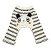 Dotty Fish Cool Cotton Summer Baby Leggings. Cream and Grey Stripe Leggings with Cute Panda. Medium (12-18 Months)
