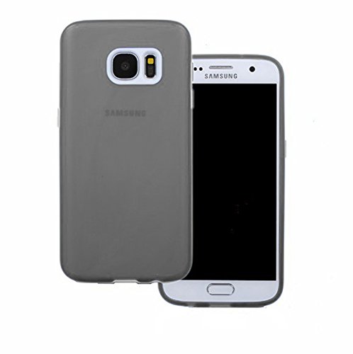 TBOC Pack  Funda de Gel TPU Negra   Protector Pantalla Vidrio Templado para Samsung Galaxy S7 SM-G930F G930F  Funda de Silicona Ultrafina y Flexible  Protector de pantalla Resistente a Golpes  Ca  das y Ara  azos 