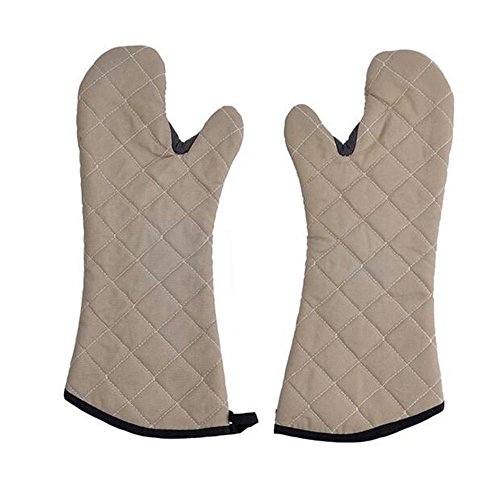 Preisvergleich Produktbild QXWL Isolierte Handschuhe Verlängert hitzebeständige Ofenhandschuhe Mikrowelle Verbrühschutz Anti-Rutsch-Küche Backhandschuhe Baumwolle ein Paar ( Größe : 17CM )