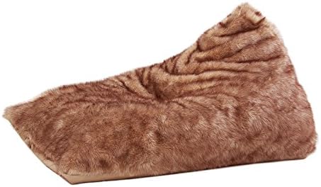 LARGE LUSH &amp; SOFT TUNDRA WOLF FAUX FUR BEAN BAG CHAIRS COVER 140 CM x 100 CM x 85 CM