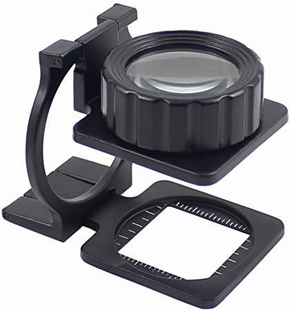 Miaozaigou Magnifying Glass 20X Double Lens Full Metal Folding Optical Lens Magnifier Can Read The Light Cloth Mirror HD