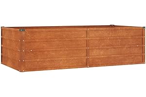 ‎VIDAXL vidaXL Hochbeet, Hochbeet für Garten Balkon Terrasse, Kräuterhochbeet zum Selber Bauen, Gemüsebeet Pflanzkübel aus Metall, Grau Cortenstahl