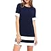 Produktbild Damen A-line Kleid – saihui Elegant weitem Halsausschnitt, Color Block Patchwork Kurz Sleeve Casual Shift Tunika Mini Kleider, navy, xl