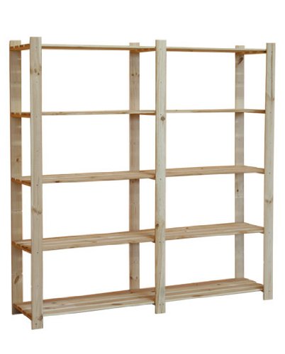 HOLZREGAL B-03 5 BÖDEN BÜCHERREGAL MASSIVHOLZREGAL KELLERREGAL BÜROREGAL 170x170x40 cm