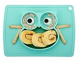 Qshare - Assiettes en silicone pour bébés, nourrissons, enfants en bas âge et enfants, 100% sans BPA et approuvées par la FDA, aspiration forte à la table, lave-vaisselle et au micro-ondes