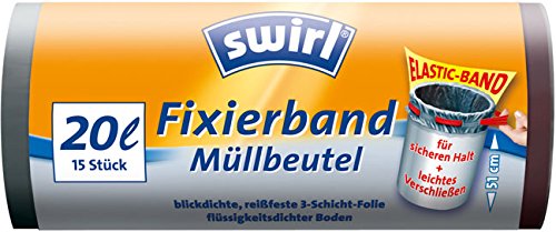 Preisvergleich Produktbild Swirl Fixierband-Müllbeutel 20 Liter, transparent - 15St.