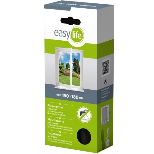 Insektenschutz Fliegengitter 150 x 180 cm anthrazit Fenstergitter