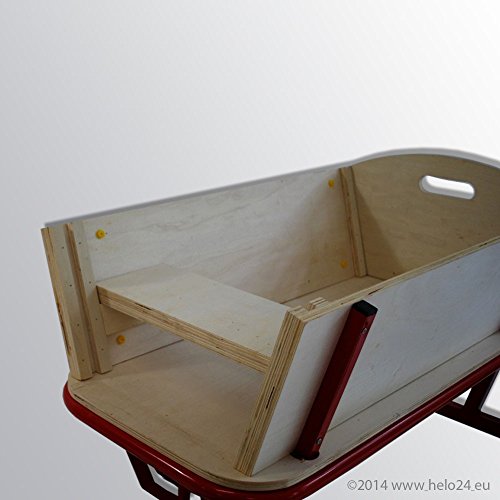 Bollerwagen mit 150 Kg Tragkraft aus extrem fester Stahlrohrkonstruktion pulverbeschichtet, verstärkte Ablagefläche, 4 Luftreifen, Schwarz - 3