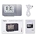 Produktbild Heaviesk Projektionsuhr Wecker Mit Zeit Temperatur Projektion Led Bildschirm Wecker USB Lade Uhr Silber