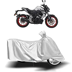 ROYALS CHOICE RainPro Bike Cover for Yamaha MT-15 Waterproof Tripal Stich with Overlock Smooth Fabrik (Silver)