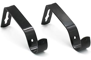 MERCURY TEXTIL- Pack de 2 Soportes de Barra de Cortina para Barra de Ø 16-20mm de Metal para Pared, Resistente. (Metal Negro, 2)