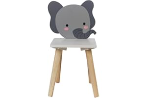 URBNLIVING Children’s Wooden Chair, Animal Character Design, Small Stool and Kids Work Seat, Easy to Assemble – Wipe Clean – Ideal for Toddlers, Nursery, Bedroom, or Playroom, Set of 1