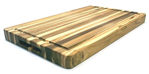 Rechteckiges Schneidebrett / Servierbrett aus massivem Teak-Holz - 5