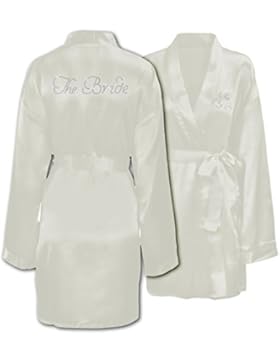 Hochzeit Braut Strass, Satin-Bademantel, Morgenmantel, personalisiert, Honeymoon