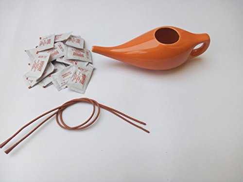 PrimeStore High Quality Ceramic Jal Neti Pot Orange colour?with 10 jal neti salt+ 1 natural rubber neti sutra RS.399 (60.00% Off) - Amazon