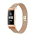 Produktbild für Fitbit Charge 3 Uhr Intelligent Uhr Smart Watch Ersatz Sport Edelstahl Perlen Uhrenarmband Armband Handschlaufe Strap für Herren Damen (Roségold)