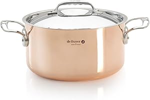 De Buyer Gemüsetopf mit Deckel, Kupfer, braun, 24 cm, 2-Einheiten