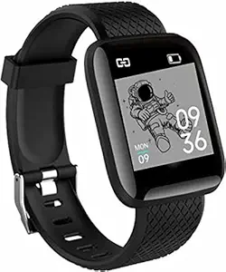 HUG PUPPY Bluetooth ID116 Q1 Wireless Smart Fitness Watch for Boys,Men,Kids,Women Sports Watch Heart Rate, and BP Monitor, Calories Counter