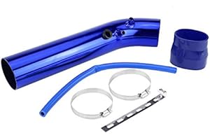 KIMISS 76mm Car Riduttore Universale Aspiratore Tubo Piatti Aria Aspirazione Aspirazione Tubo Filtro Tubo Kit Tubo Alluminio Silicone Acciaio Inox( blu )