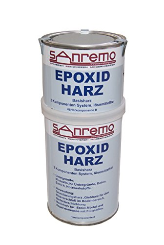 Sanremo EPOXID HARZ Basisharz, 2 Komponenten System, lösemittelfrei 918g (1,84 €/100g)