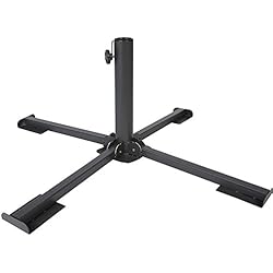 les colis noirs lcn Pied Support Parasol UNIVERSEL - Pliable - jusqu'a 50mm - Metal GRIS ANTHRACITE