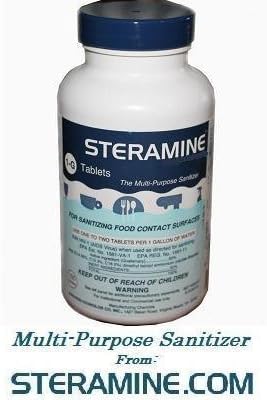 1 X Steramine Quaternary Sanitizing Tablets - 150 Sanitizer Tablets per bottle by All Points