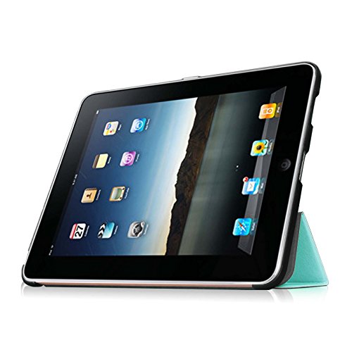 Fintie Apple iPad 1 Hülle Case – ultra-schlank superleicht Ständer Smart Shell Cover Schutzhülle Etui Tasche für iPad 1st Generation, Blau - 3