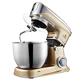 ◆ 6 Geschwindigkeiten - Backen, Mischen, Backen, Kneten oder Mischen bis zur Perfektion - Der effiziente Motor und die 6 Geschwindigkeitsregler bieten die idealen Geschwindigkeiten zum Schlagen, Rühren, Kneten und Mischen, um ein schnelles, gründliches und präzises Mischen zu gewährleisten. Perfekt für alle Lebensmittel- und Zutatenarten. Ein absolutes Muss für Profi- und Haushaltsküchen!