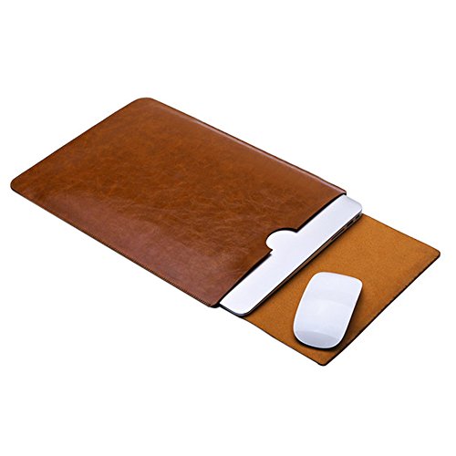 Delmkin MacBook Air H  lle PU-Leder MacBook Air   Macbook Pro Schutzh  lle 13 Zoll  Schokolade 