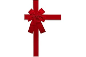 Wokii Cinta de Navidad para puerta de armario, lazo rojo grande, encaje para árbol de Navidad, decoración de Navidad, suministros de fiesta