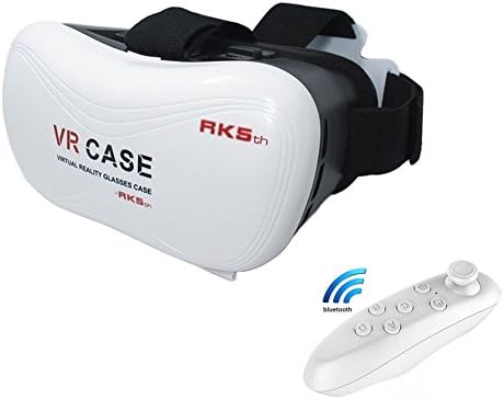 TIODIO® 3D VR Glasses, VR BOX Virtual Reality Headset 3D VR Glasses for iPhone SE/5 /5S iPhone 6s/6 plus, Samsung Galaxy s5/s6 edge/S7 edge/ Note 5 and Other 4"-6.0" IOS Android Smartphones, Comfortable VR Box with Adjustable Lens and Strap, with Adjust Cardboard, VR box with bluetooth Wireless Game Controller (5th Generation)