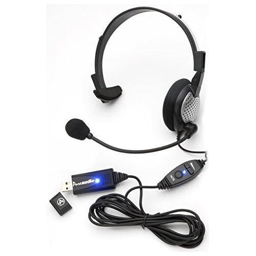 Preisvergleich Produktbild Monaural Spracherkennung, USB-Headset mit Rauschunterdrückung, Mikrofon, für Dragon NaturallySpeaking 13, Dragon 13 Home, Premium, Professional & Dragon Dictate für Mac